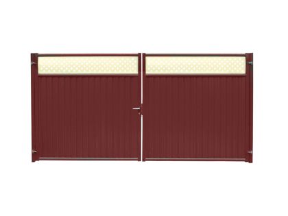Ворота Estet Plus RAL 3005_1014 (красное вино_слоновая кость)