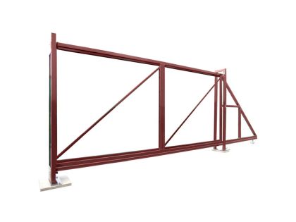 Ворота откатные Colority Zinc RAL 3005 красное вино