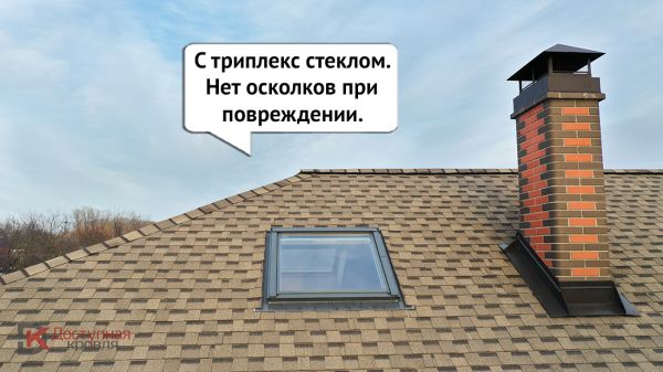 Мансардное окно с Триплекс стеклом