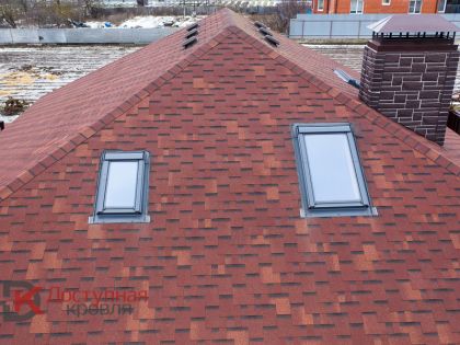 Мансардные окна Velux гибкая черепица