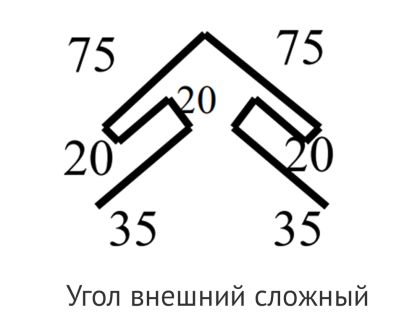 Чертёж угла внешнего, сложного ProfiDvice