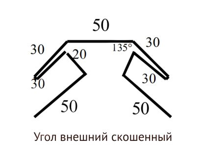 Чертёж угла внешнего, скошенного
