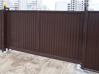 Ворота откатные Премиум 2,0х4,5м RAL 8017 (шоколад)