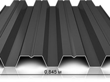 Профнастил H60R 0,5 Satin RAL 9005 (черный) (гарантия 20 лет) чертеж