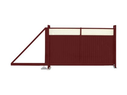 Ворота откатные Estet Plus RAL 3005 красное вино