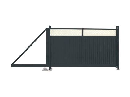 Ворота откатные Estet Plus RAL 7024 мокрый асфальт