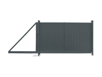 Ворота откатные Estet RAL 7024 мокрый асфальт
