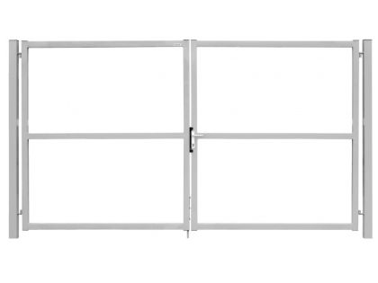 Ворота Эконом 2,0х3,45м RAL 7040 (серое стекло)