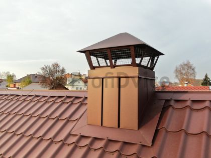 Усиленный Дымник и короб ПрофиДвайс Velur RAL 8017 шоколад