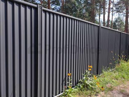Забор Эстет RAL 7024 мокрый асфальт