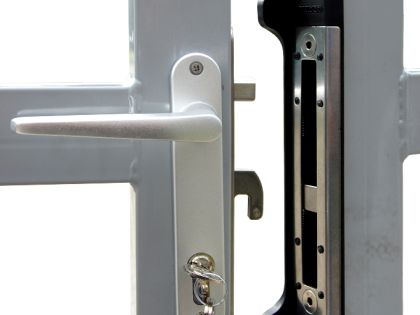 замок калитки Эконом 2,0х1,0м RAL 7040 (серое стекло)
