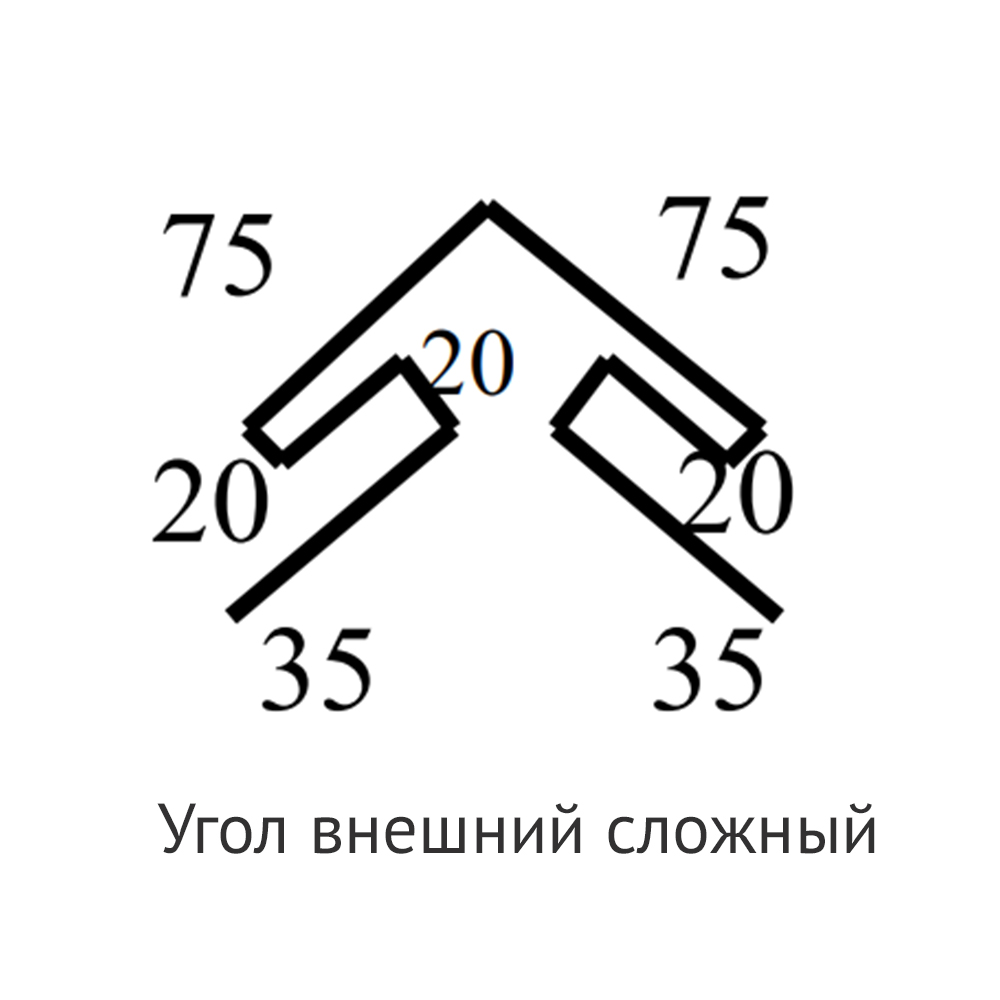 Чертёж угла внешнего, сложного ProfiDvice