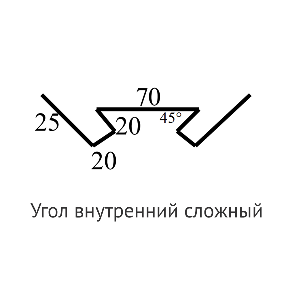 Чертёж угла сложного, внутреннего ProfiDvice