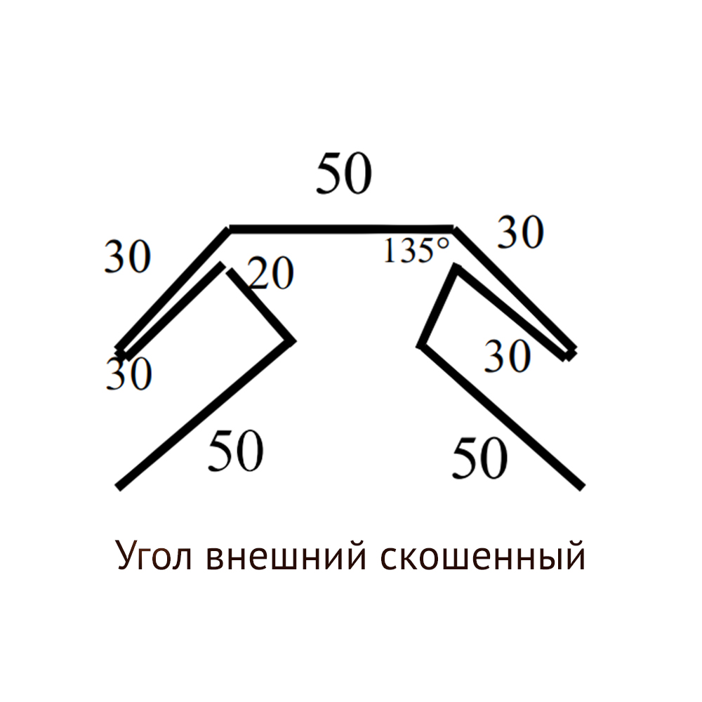 Чертёж угла внешнего, скошенного