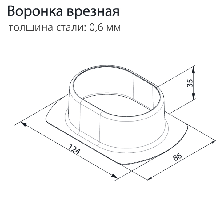Чертёж врезной воронки Vortex